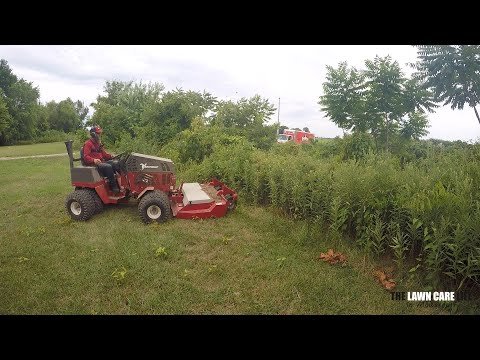 Mowing Overgrown Area by Ditch w Ventrac 4500 Tough Cut! Found Something Hiding Under All This Mess!