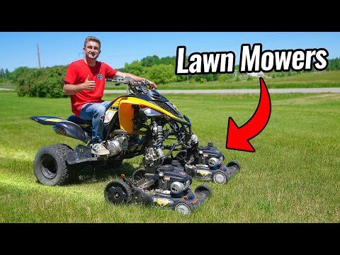 Mowing the Lawn with My Four Wheeler!