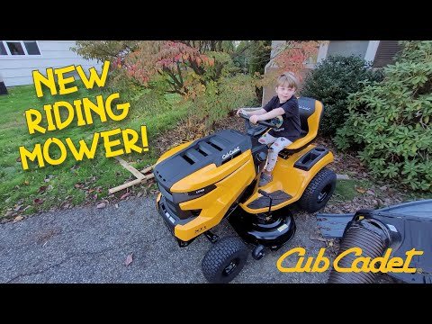 KIDS AND LAWNMOWERS! Trying our New Cub Cadet XT1 Riding Lawn Mower! Kids lawnmower videos!