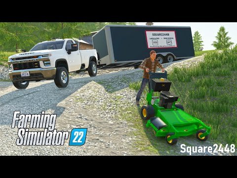 Lawn Mower SLIDES Down Hill! | Landscaping | Farming Simulator 22