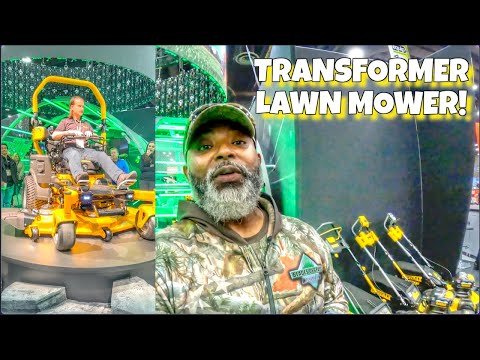 Transforming lawn mower. DEWALT Ascent Series transforms from a sit-down to stand-on.