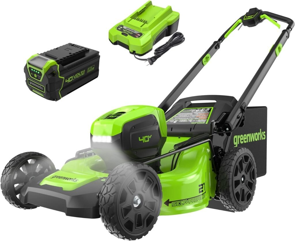 Greenworks 40V 16 Cordless (Push) Lawn Mower (75+ Compatible Tools), 4.0Ah Battery and Charger Included Greenworks 40V 16 Cordless (Push) Lawn Mower (75+ Compatible Tools), 4.0Ah Battery and Charger Included