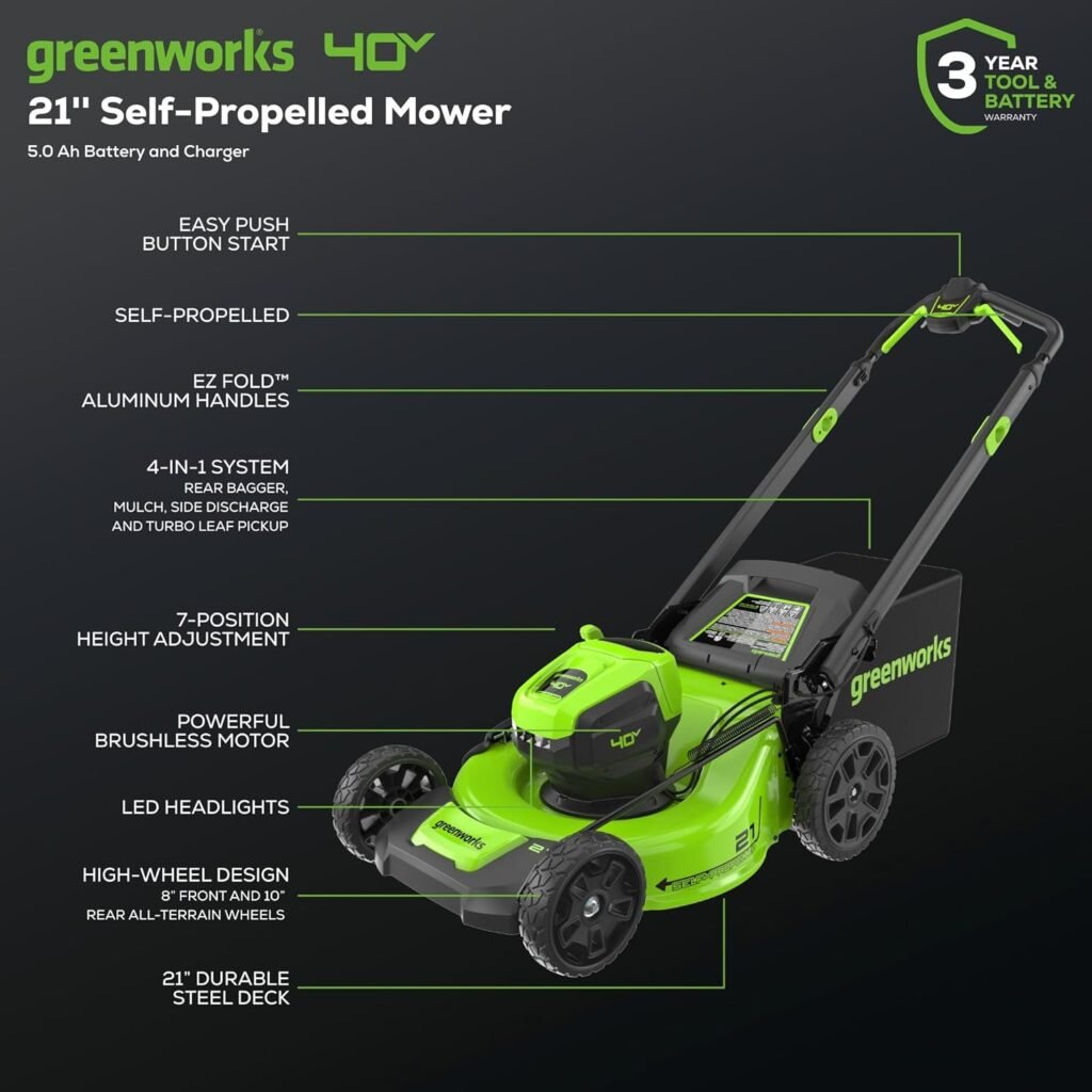 Greenworks 40V 16 Cordless (Push) Lawn Mower (75+ Compatible Tools), 4.0Ah Battery and Charger Included Greenworks 40V 16 Cordless (Push) Lawn Mower (75+ Compatible Tools), 4.0Ah Battery and Charger Included