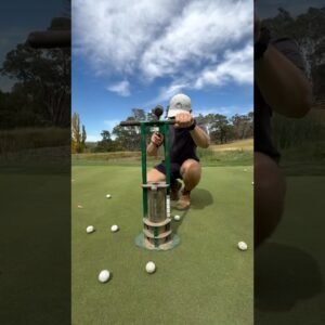 Pin change on my backyard golf green ⛳️ #golf